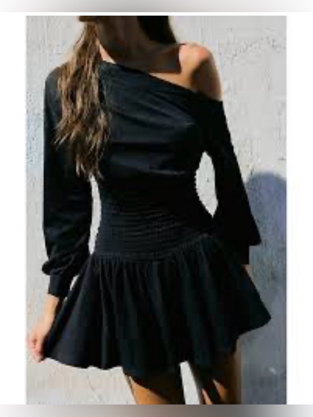 Free People Scorching Hot Long Sleeve MiniDress/ Tunic in Black